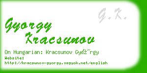 gyorgy kracsunov business card